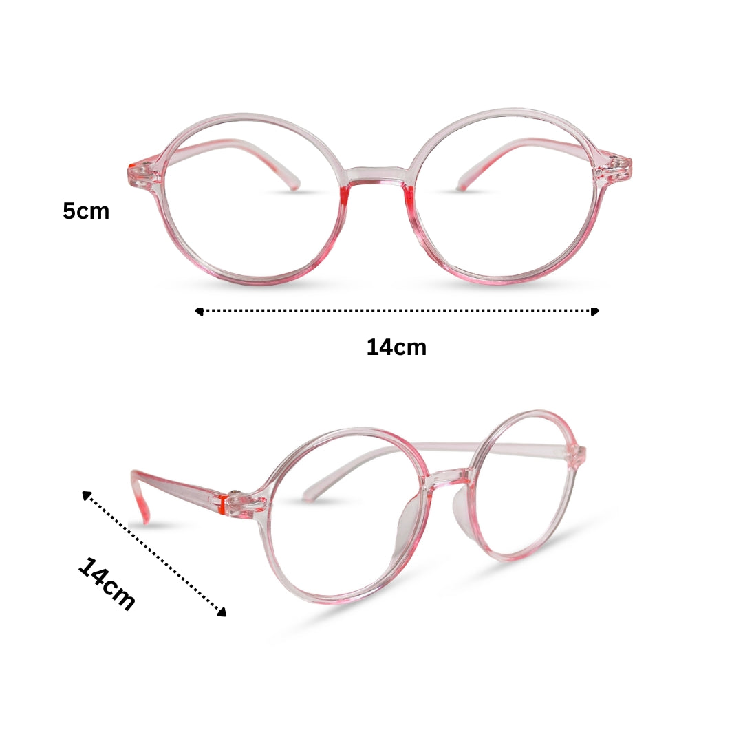 Round Transparent Eyeglasses - Pink