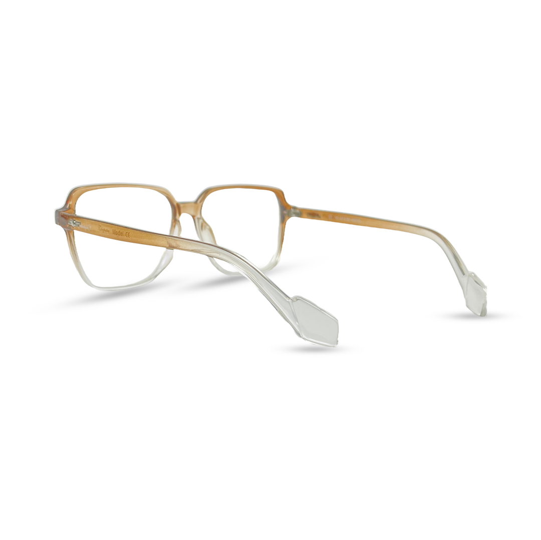 Options Colored Handle Eyeglasses - Brown & White