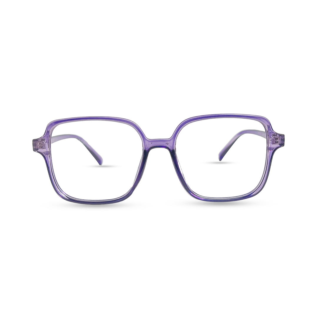 Rectangular Transparent Eyeglasses - Purple