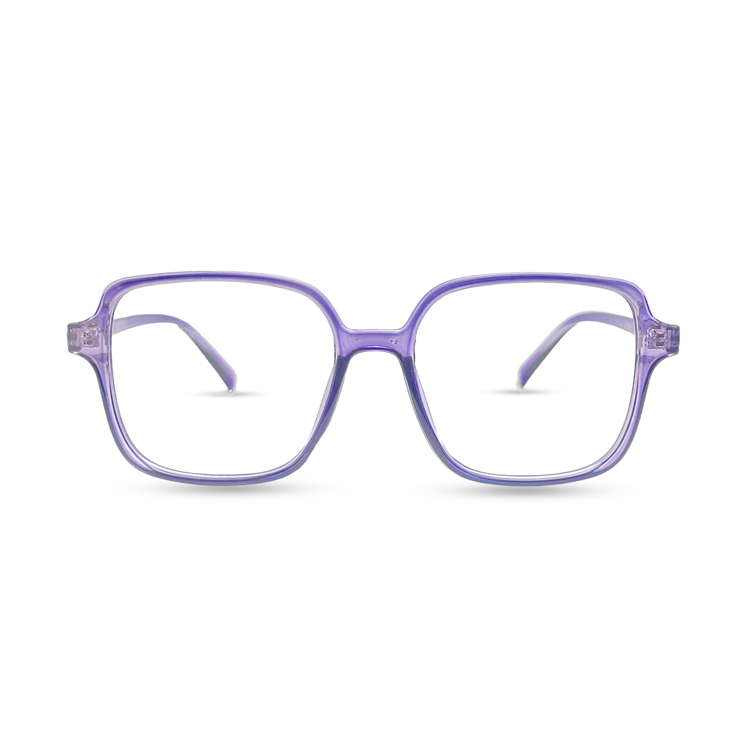 Rectangular Transparent Eyeglasses - Purple