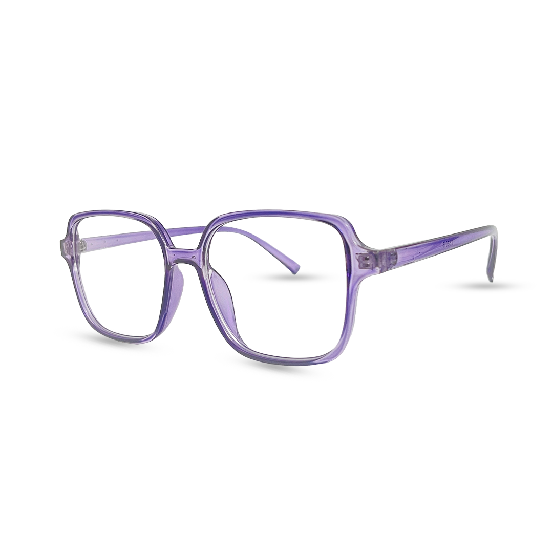 Rectangular Transparent Eyeglasses - Purple