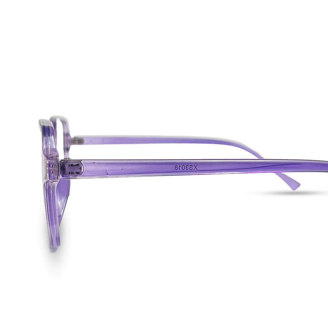 Rectangular Transparent Eyeglasses - Purple