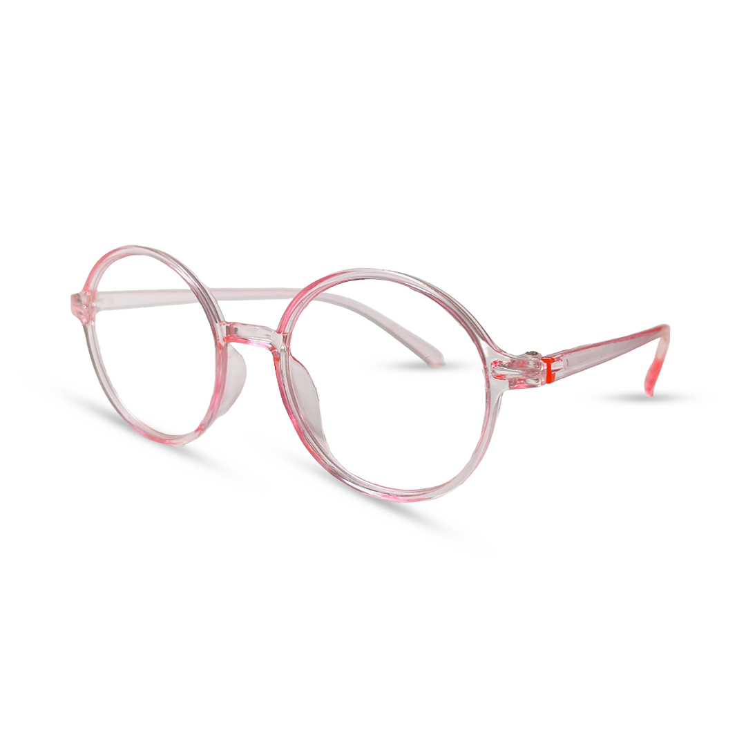 Round Transparent Eyeglasses - Pink