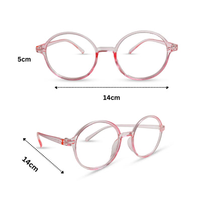 Round Transparent Eyeglasses - Pink