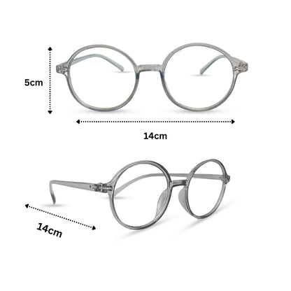 Round Transparent Eyeglasses - Grey