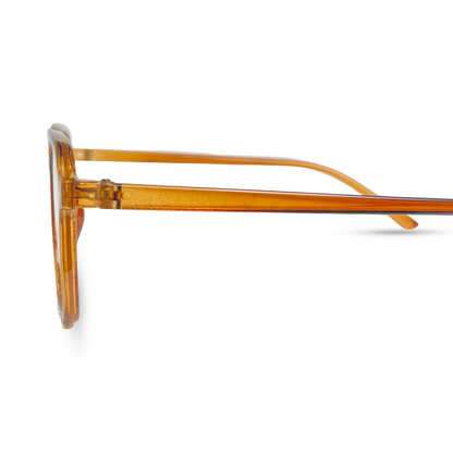 Rectangular Transparent Eyeglasses - Brown
