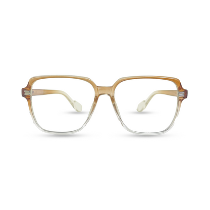 Options Colored Handle Eyeglasses - Brown & White