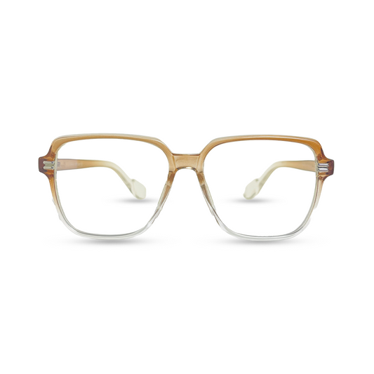 Options Colored Handle Eyeglasses - Brown & White