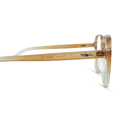 Options Colored Handle Eyeglasses - Brown & White
