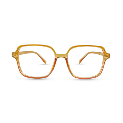 Rectangular Transparent Eyeglasses - Orange