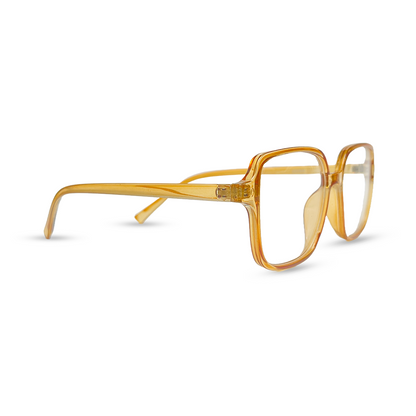 Rectangular Transparent Eyeglasses - Orange
