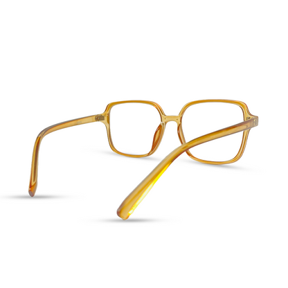 Rectangular Transparent Eyeglasses - Orange