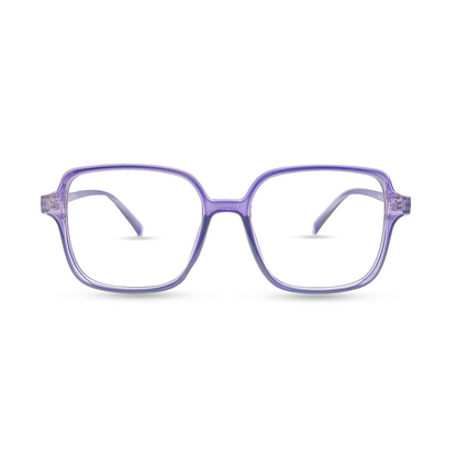 Rectangular Transparent Eyeglasses - Purple