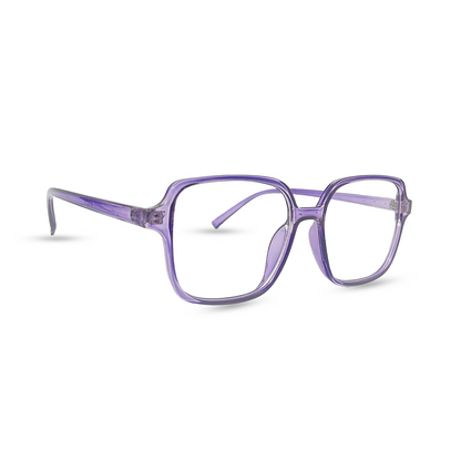 Rectangular Transparent Eyeglasses - Purple