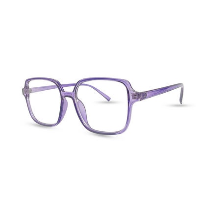 Rectangular Transparent Eyeglasses - Purple