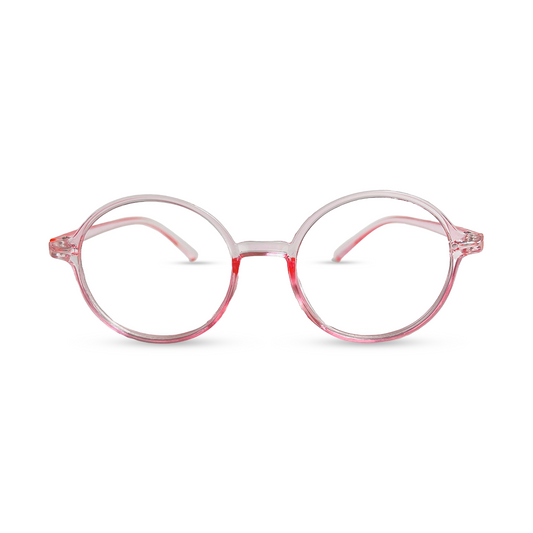 Round Transparent Eyeglasses - Pink