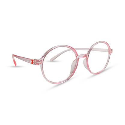 Round Transparent Eyeglasses - Pink