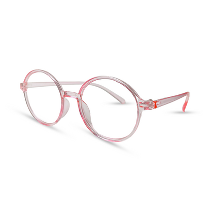 Round Transparent Eyeglasses - Pink