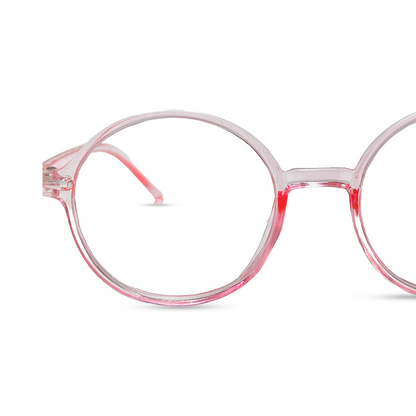 Round Transparent Eyeglasses - Pink