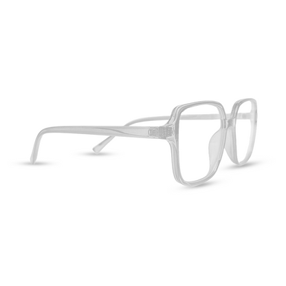 Rectangular Transparent Eyeglasses - White