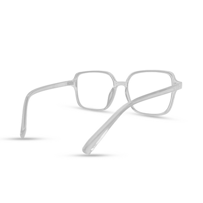 Rectangular Transparent Eyeglasses - White