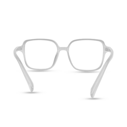Rectangular Transparent Eyeglasses - White